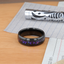 COSMIC Black Tungsten Ring with Crushed Alexandrite and Dark Blue & Purple Crushed Goldstone - 4mm - 8mm