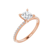 SADIE 14K Rose Gold Square Princess Cut Lab Grown Diamond Engagement Ring