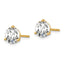 14k Yellow Gold 3-Prong Solitaire Martini Studs with Round Lab Grown Diamond