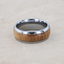 FORMENT Whiskey Barrel Inlaid Tungsten Men's Wedding Band With Domed Polished Edges Made From Genuine Whiskey Barrels - 8mm