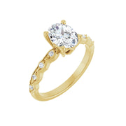 GIANNA 14K Yellow Gold Oval Lab Grown Diamond Engagement Ring