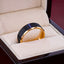 HAYDEN Rose Gold Plated Tungsten Polished Beveled Ring with Brushed Black Center - 6mm & 8mm