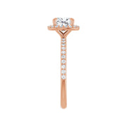 DAYSTAR 14K Rose Gold Halo Cushion Lab Grown Diamond Engagement Ring