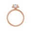 DAYSTAR 14K Rose Gold Halo Cushion Lab Grown Diamond Engagement Ring