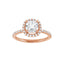 DAYSTAR 14K Rose Gold Halo Cushion Lab Grown Diamond Engagement Ring