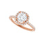 DAYSTAR 14K Rose Gold Halo Cushion Lab Grown Diamond Engagement Ring