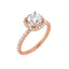 DAYSTAR 14K Rose Gold Halo Cushion Lab Grown Diamond Engagement Ring