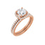 DAYSTAR 14K Rose Gold Halo Cushion Lab Grown Diamond Engagement Ring