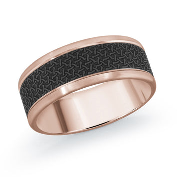 14K Rose Gold Ring from the Noir Collection by Malo