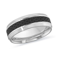 14K White Gold Ring from the Noir Collection by Malo