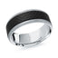 14K White Gold Ring from the Noir Collection by Malo