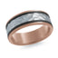 14K Rose Gold with Carbon Fiber and 14K White Gold Ring from the Noir Collection by Malo