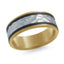 14K Yellow Gold with Carbon Fiber and 14K White Gold Ring from the Noir Collection by Malo