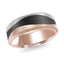 14K Rose Gold with 14K White Gold Ring from the Noir Collection by Malo