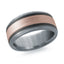 Tantalum with Carbon Fiber and 14K Rose Gold Ring from the Tantalum Collection by Malo