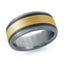 Tantalum with Carbon Fiber and 14K Yellow Gold Ring from the Tantalum Collection by Malo