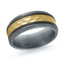 Tantalum with Carbon Fiber and 14K Yellow Gold Ring from the Tantalum Collection by Malo