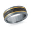 14K Yellow Gold with Carbon Fiber Ring from the Tantalum Collection by Malo