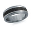 14K White Gold with Carbon Fiber Ring from the Tantalum Collection by Malo