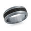 14K White Gold with Carbon Fiber Ring from the Tantalum Collection by Malo