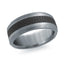 14K White Gold with Carbon Fiber Ring from the Tantalum Collection by Malo