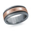 Tantalum with Carbon Fiber and 14K Rose Gold Ring from the Tantalum Collection by Malo