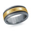 Tantalum with Carbon Fiber and 14K Yellow Gold Ring from the Tantalum Collection by Malo