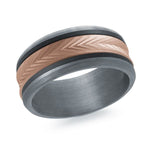 Tantalum with Carbon Fiber and 14K Rose Gold Ring from the Tantalum Collection by Malo