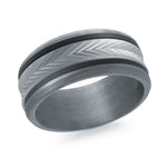 Tantalum with Carbon Fiber and 14K White Gold Ring from the Tantalum Collection by Malo