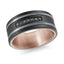 Titanium with 14K Rose Gold and Carbon Fiber Ring from the Titanium Collection by Malo