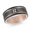 Titanium with Carbon Fiber and 14K Rose Gold Ring from the Titanium Collection by Malo