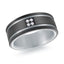 Titanium with Carbon Fiber and 14K White Gold Ring from the Titanium Collection by Malo