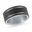 Titanium with Carbon Fiber and 14K White Gold Ring from the Titanium Collection by Malo