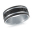 Titanium with Carbon Fiber and 14K White Gold Ring from the Titanium Collection by Malo