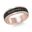 14K Rose Gold with Carbon Fiber Ring from the Titanium Collection by Malo