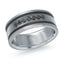 14K White Gold with Carbon Fiber Ring from the Tantalum Collection by Malo