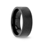 MIDNIGHT Flat Black Zirconium Ring with Knurled Finish - 8mm