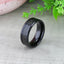 ONYX Black Carbon Fiber Inlaid Black Ceramic Wedding Band - 4mm - 12mm