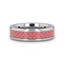 PINK Beveled Tungsten Wedding Band with Pink Carbon Fiber -4mm & 6mm