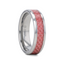 PINK Beveled Tungsten Wedding Band with Pink Carbon Fiber -4mm & 6mm