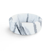 QALO White Marble Modern Beveled Silicone Band