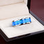 QUASAR Tungsten Wedding Band with Blue Green Opal Inlay - 4mm - 10mm