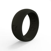 QALO Men's Black Classic Domed Silicone Band