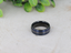 SHERIFF Domed Black Titanium Brushed Finish Men’s Wedding Ring with Blue Grooves – 8mm