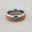 STAVE Whiskey Barrel Inlaid Titanium Men's Wedding Band With Domed Polished Edges Made From Genuine Whiskey Barrels - 8mm