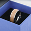 STILL Whiskey Barrel Inlaid Titanium Men's Wedding Band With Flat Polished Edges Made From Genuine Whiskey Barrels - 8mm