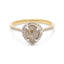 MELA 1.45ct 14K Gold Natural Pear Salt & Pepper Diamond Engagement Ring