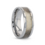 VENADO Beveled Tungsten Carbide Polished Men's Wedding Band with Variable Antler Inlay - 8mm