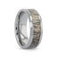 VENADO Beveled Tungsten Carbide Polished Men's Wedding Band with Variable Antler Inlay - 8mm