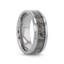 VENADO Beveled Tungsten Carbide Polished Men's Wedding Band with Variable Antler Inlay - 8mm